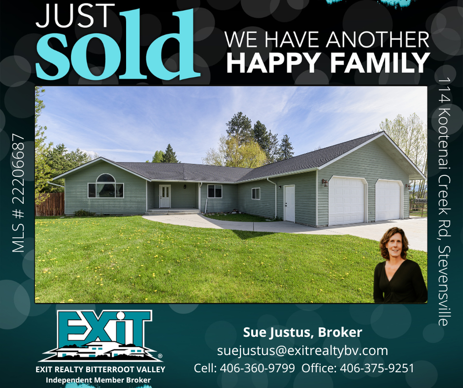 114 Kootenai Creek Rd, Stevensville Just Sold!
